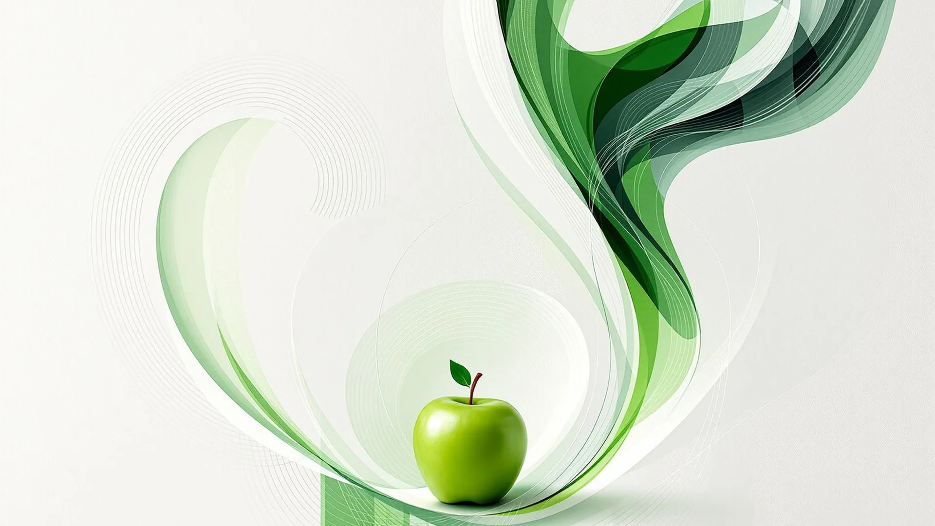 We All Share — groene appel met elegante lijnen