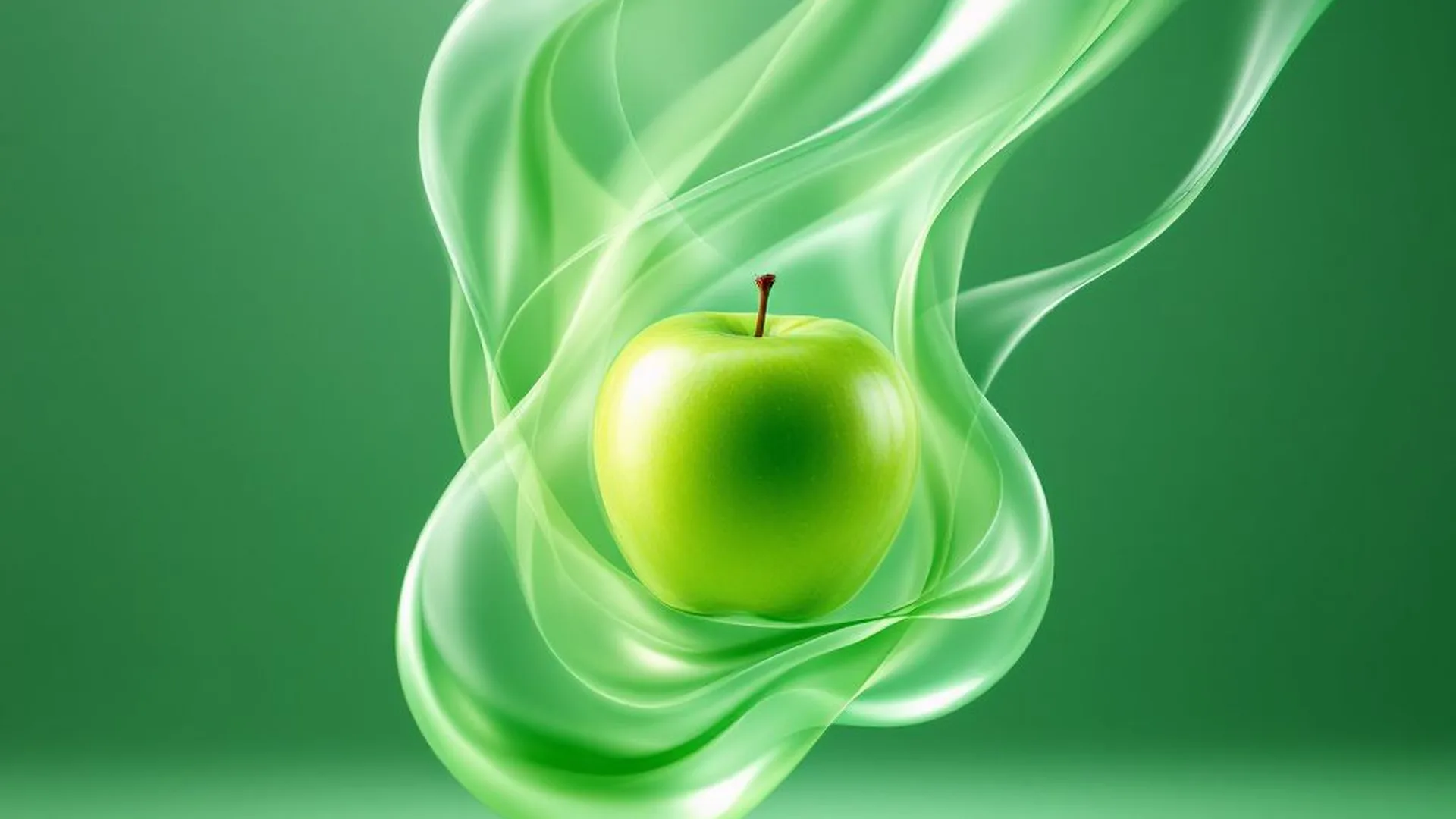 We All Share — appel omhuld door groen glaswerk